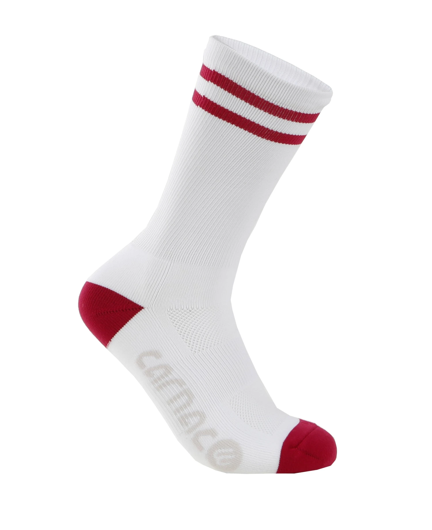 Carnac Stripe Perform Cycling Socks / White & Burgundy 3 Carnac Stripe Perform Cycling Socks / White & Burgundy