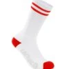 Carnac Stripe Perform Cycling Socks / White & Red -Bikes Happy Store CLCASTRPCSWRE P1
