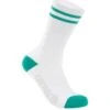 Carnac Stripe Perform Cycling Socks / White & Teal -Bikes Happy Store CLCASTRPCSWTE P1