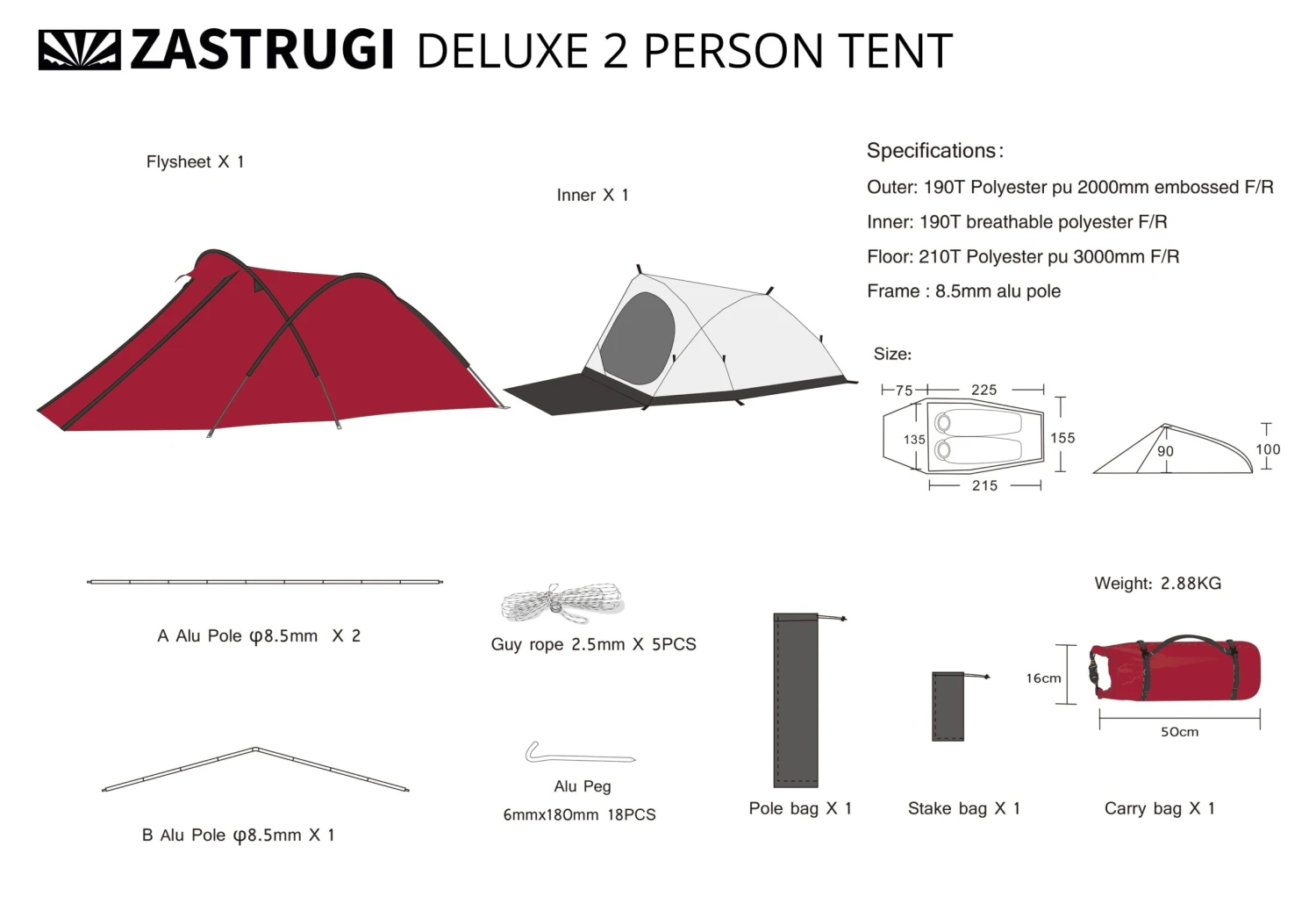 Zastrugi Deluxe 2 Person Tent 7 Zastrugi Deluxe 2 Person Tent - Image 5